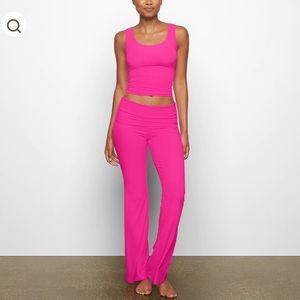 Skims Hot Pink Soft Lounge Fold Over pants